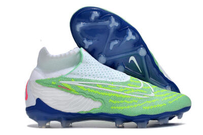 Unisex Nike Phantom GX DF Elite FG Firm Ground High-Tops Football Boots - Green/White/Blue