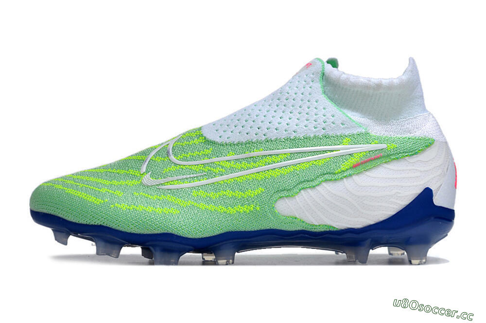 Unisex Nike Phantom GX DF Elite FG Firm Ground High-Tops Football Boots - Green/White/Blue 0