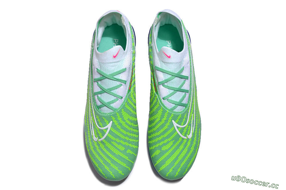 Unisex Nike Phantom GX Elite FG Firm Ground Low-Tops Football Boots - Green/White/Blue 4