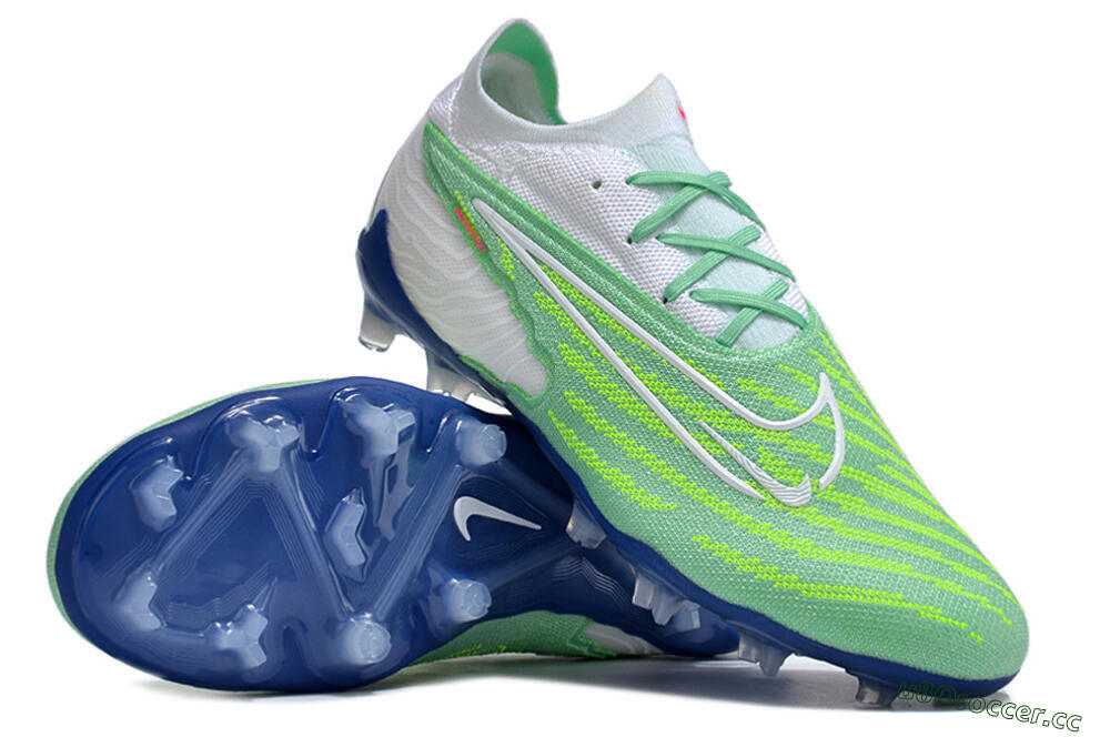 Unisex Nike Phantom GX Elite FG Firm Ground Low-Tops Football Boots - Green/White/Blue 3