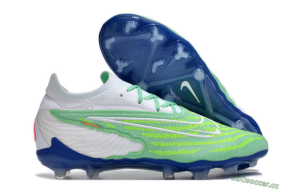 Unisex Nike Phantom GX Elite FG Firm Ground Low-Tops Football Boots - Green/White/Blue 2