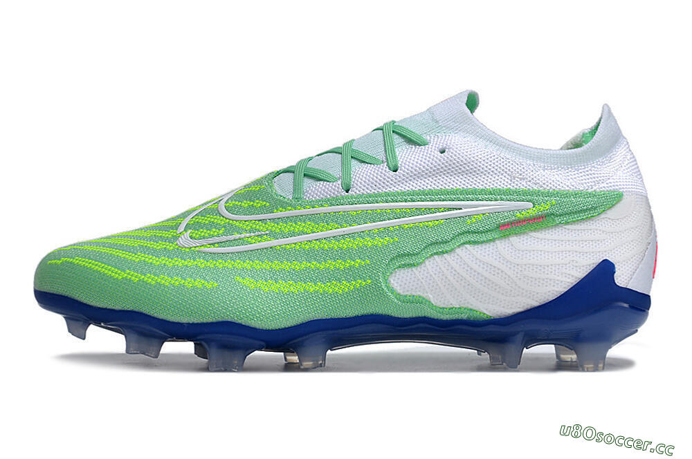 Unisex Nike Phantom GX Elite FG Firm Ground Low-Tops Football Boots - Green/White/Blue 0