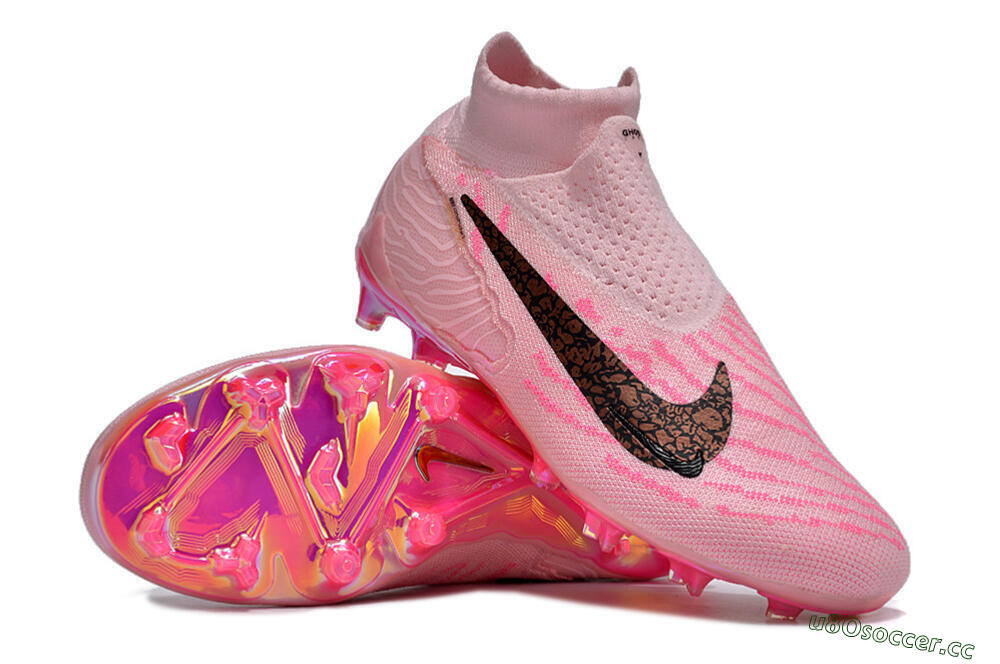 Unisex Nike Phantom GX Elite FG Firm Ground High-Tops Football Boots - Pink/Black/Gold 3