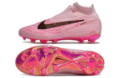 Unisex Nike Phantom GX Elite FG Firm Ground High-Tops Football Boots - Pink/Black/Gold