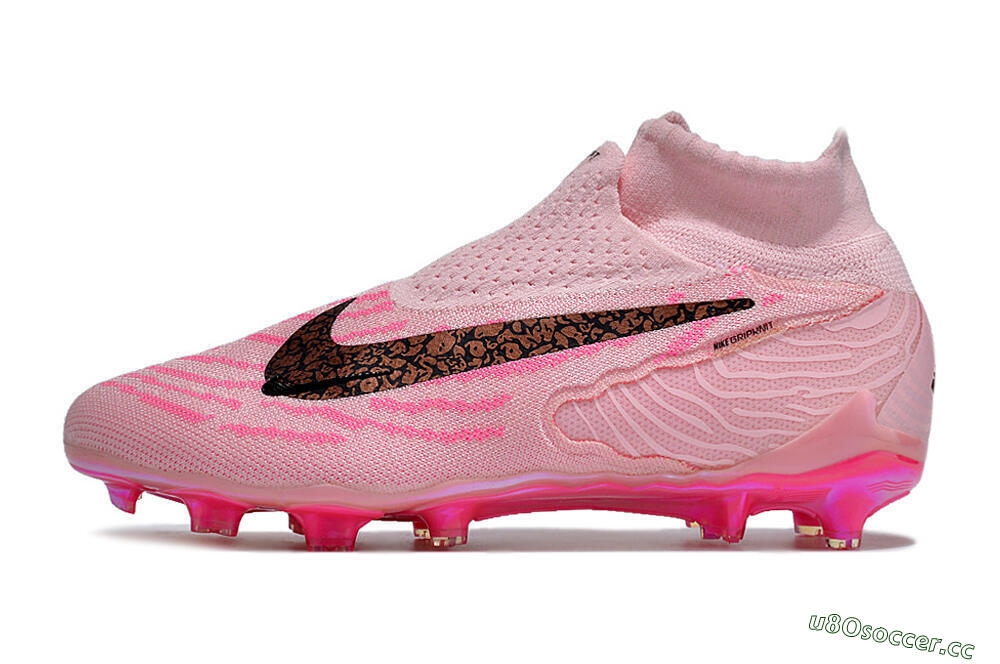 Unisex Nike Phantom GX Elite FG Firm Ground High-Tops Football Boots - Pink/Black/Gold 0