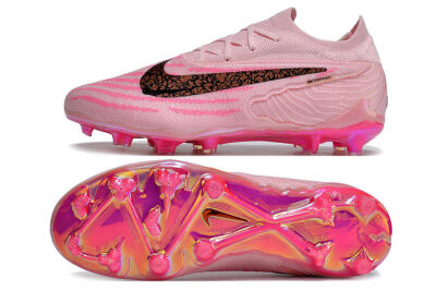 Unisex Nike Phantom GX Elite FG Firm Ground Low-Tops Football Boots - Pink/Black/Gold