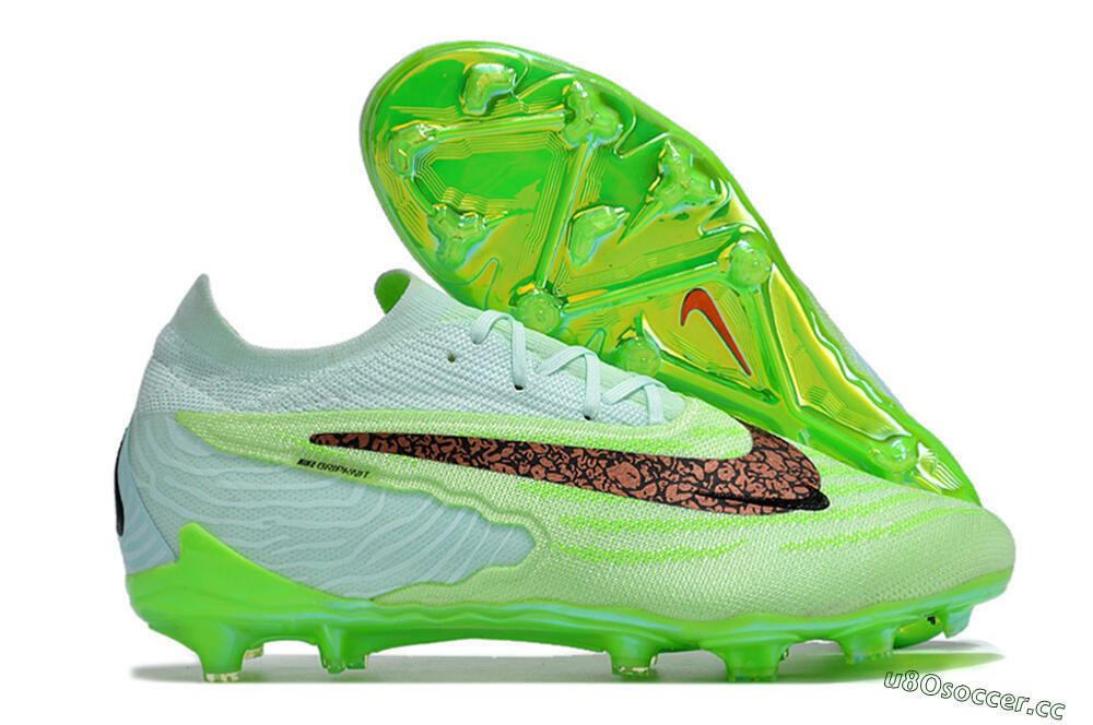 Unisex Nike Phantom GX Elite FG Firm Ground Low-Tops Football Boots - Green/Black/Gold 2