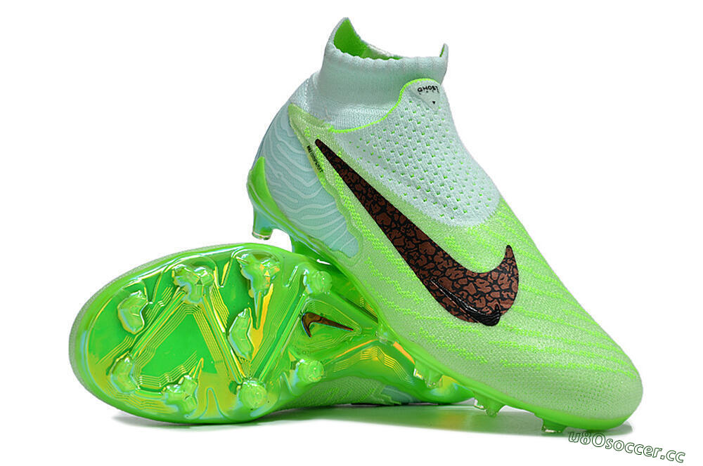 Unisex Nike Phantom GX DF Elite FG Firm Ground High-Tops Football Boots - Green/Black/Brown 3
