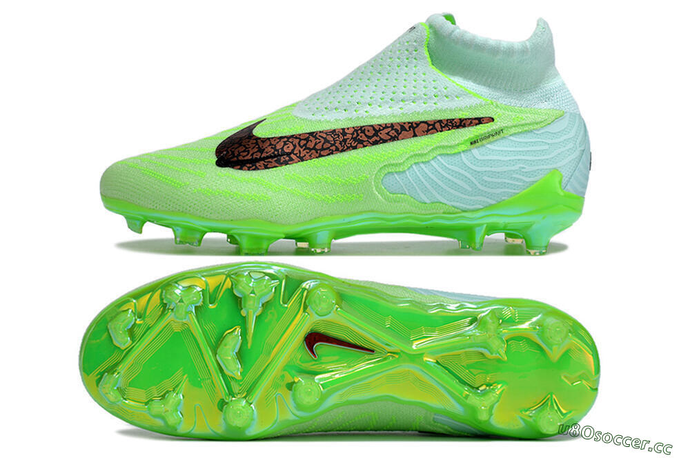 Unisex Nike Phantom GX DF Elite FG Firm Ground High-Tops Football Boots - Green/Black/Brown 1