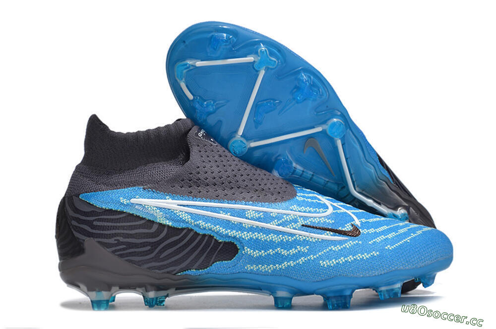 Unisex Nike Phantom GX DF Elite FG Firm Ground High-Tops Football Boots - Blue/White/Black 2