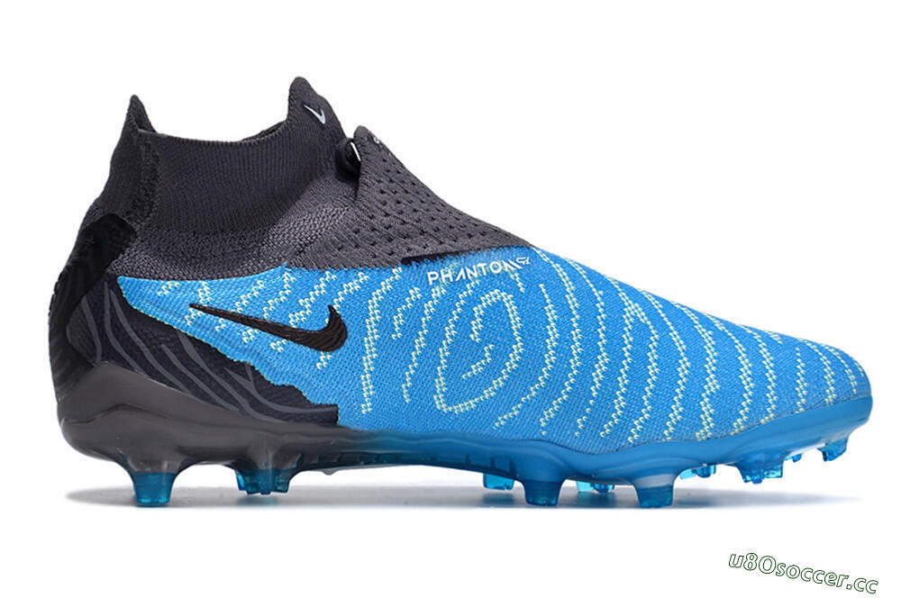 Unisex Nike Phantom GX DF Elite FG Firm Ground High-Tops Football Boots - Blue/White/Black 7