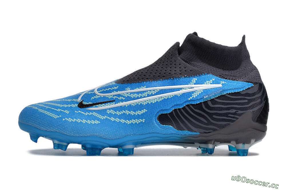 Unisex Nike Phantom GX DF Elite FG Firm Ground High-Tops Football Boots - Blue/White/Black 0