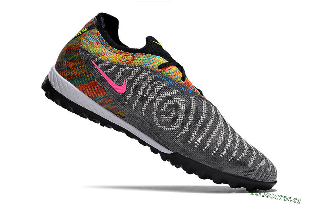 Unisex Nike Phantom GX Elite TF Artificial Turf Low-Tops Football Shoes - Grey/Green/Rainbow 6