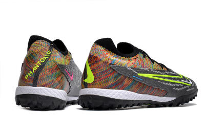 Unisex Nike Phantom GX Elite TF Artificial Turf Low-Tops Football Shoes - Grey/Green/Rainbow