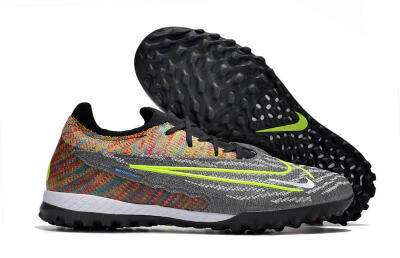 Unisex Nike Phantom GX Elite TF Artificial Turf Low-Tops Football Shoes - Grey/Green/Rainbow