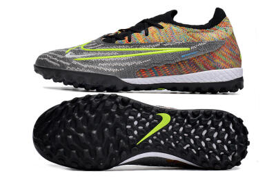 Unisex Nike Phantom GX Elite TF Artificial Turf Low-Tops Football Shoes - Grey/Green/Rainbow