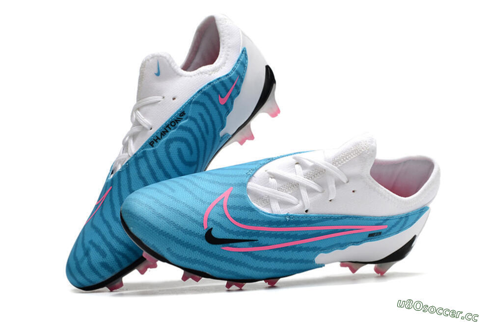 Unisex Nike Phantom GX Academy FG Firm Ground Low-Tops Football Boots - Blue/White/Pink 5
