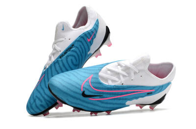 Unisex Nike Phantom GX Academy FG Firm Ground Low-Tops Football Boots - Blue/White/Pink