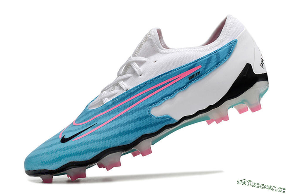 Unisex Nike Phantom GX Academy FG Firm Ground Low-Tops Football Boots - Blue/White/Pink 7