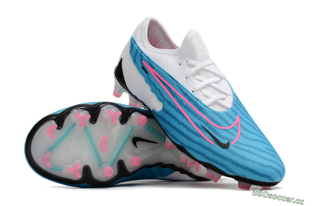 Unisex Nike Phantom GX Academy FG Firm Ground Low-Tops Football Boots - Blue/White/Pink 4