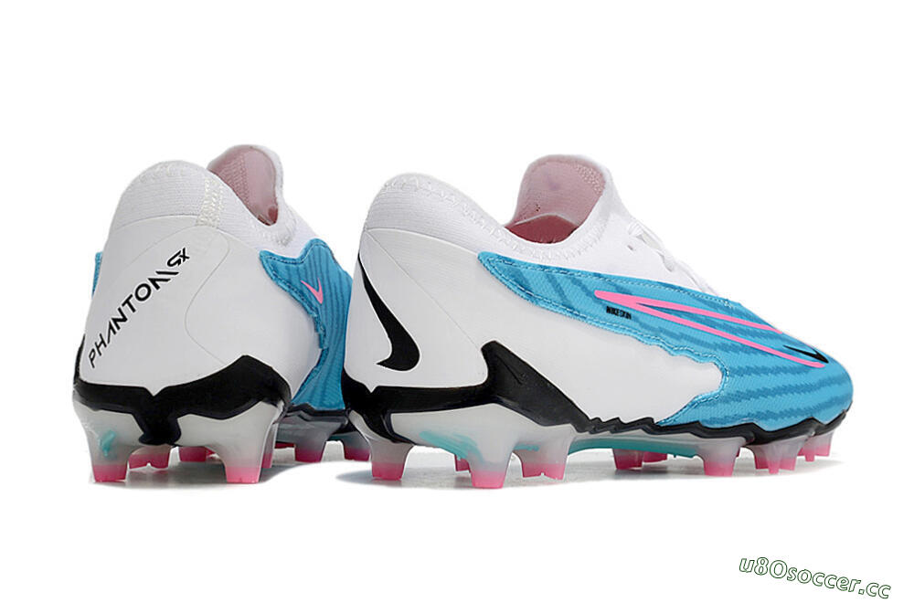 Unisex Nike Phantom GX Academy FG Firm Ground Low-Tops Football Boots - Blue/White/Pink 8