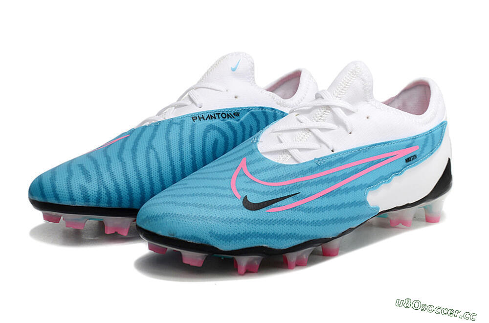 Unisex Nike Phantom GX Academy FG Firm Ground Low-Tops Football Boots - Blue/White/Pink 9