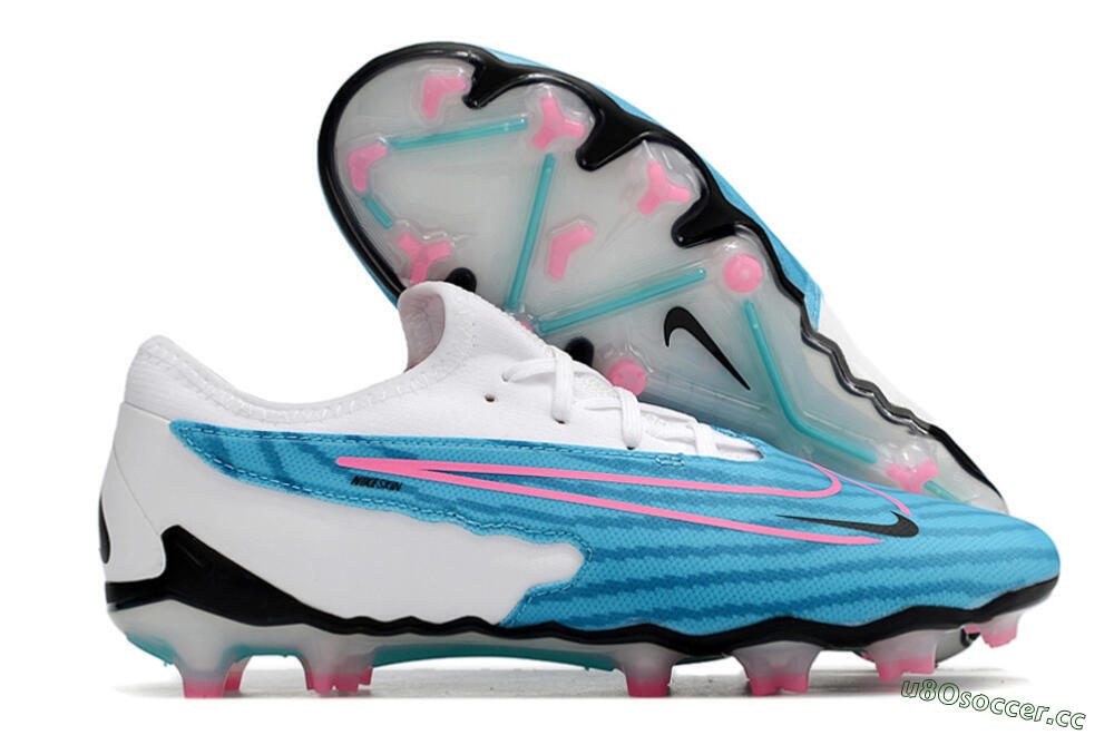 Unisex Nike Phantom GX Academy FG Firm Ground Low-Tops Football Boots - Blue/White/Pink 2