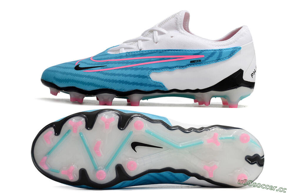 Unisex Nike Phantom GX Academy FG Firm Ground Low-Tops Football Boots - Blue/White/Pink 1