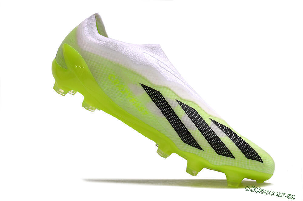 Men's Adidas X Crazyfast.1 LL FG Firm Ground Low-Tops Football Boots - Green/Black/White 4