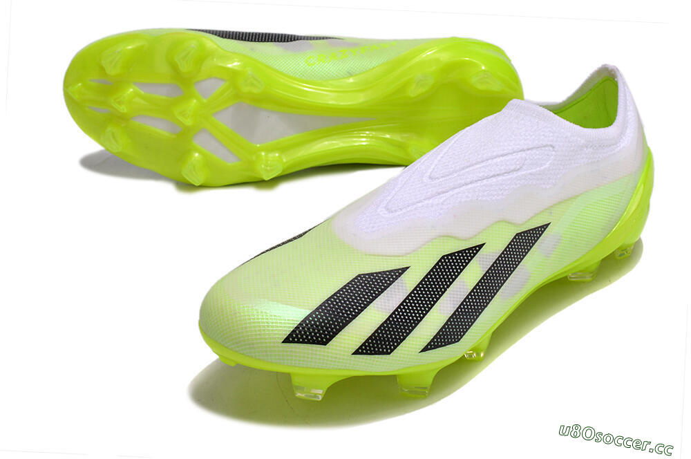 Men's Adidas X Crazyfast.1 LL FG Firm Ground Low-Tops Football Boots - Green/Black/White 3