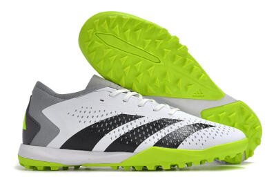 Men's Adidas Predator Accuracy.3 TF Artificial Turf Low-Tops Football Shoes - White/Black/Green/Grey