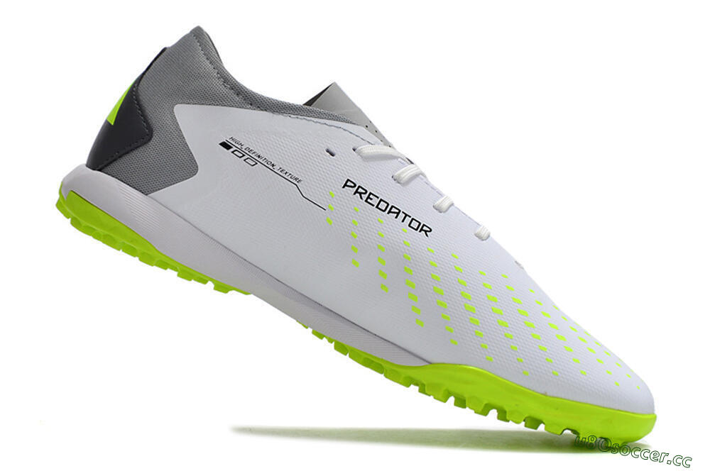 Men's Adidas Predator Accuracy.3 TF Artificial Turf Low-Tops Football Shoes - White/Black/Green/Grey 4