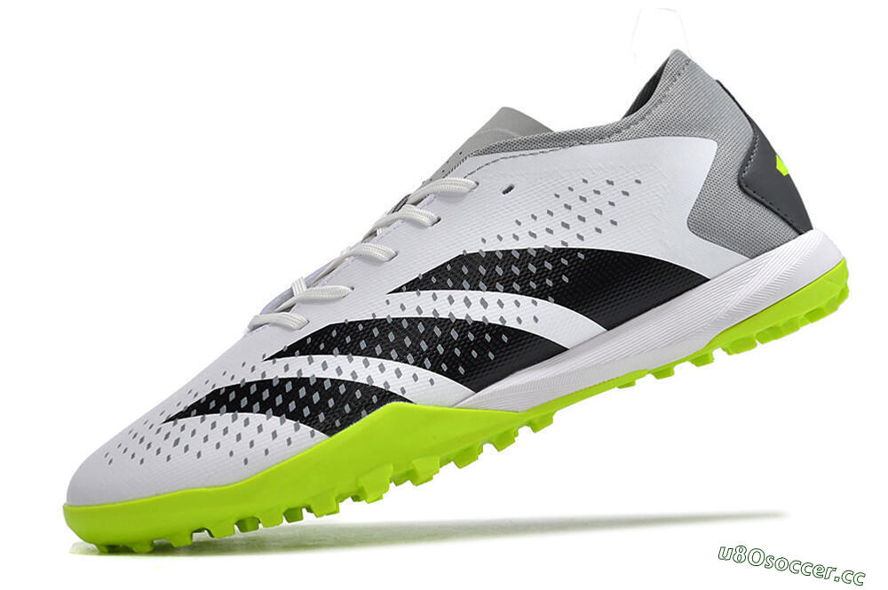 Men's Adidas Predator Accuracy.3 TF Artificial Turf Low-Tops Football Shoes - White/Black/Green/Grey 5