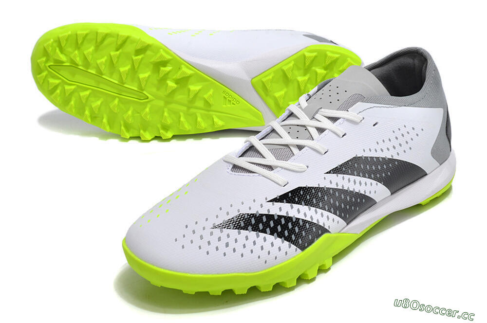 Men's Adidas Predator Accuracy.3 TF Artificial Turf Low-Tops Football Shoes - White/Black/Green/Grey 3