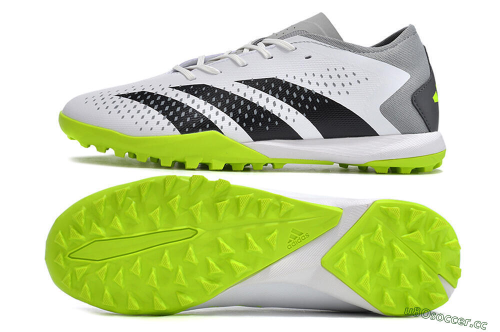 Men's Adidas Predator Accuracy.3 TF Artificial Turf Low-Tops Football Shoes - White/Black/Green/Grey 1