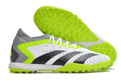 Men's Adidas Predator Accuracy.3 TF Artificial Turf High-Tops Football Shoes - White/Black/Green/Grey