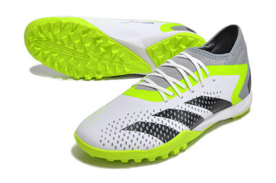 Men's Adidas Predator Accuracy.3 TF Artificial Turf High-Tops Football Shoes - White/Black/Green/Grey