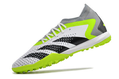Men's Adidas Predator Accuracy.3 TF Artificial Turf High-Tops Football Shoes - White/Black/Green/Grey