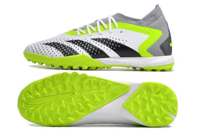 Men's Adidas Predator Accuracy.3 TF Artificial Turf High-Tops Football Shoes - White/Black/Green/Grey