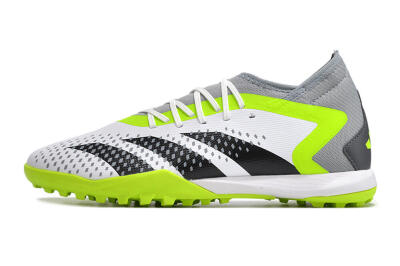 Men's Adidas Predator Accuracy.3 TF Artificial Turf High-Tops Football Shoes - White/Black/Green/Grey