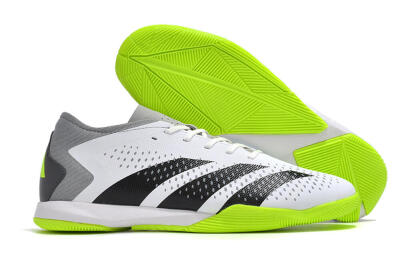 Men's Adidas Predator Accuracy.3 IC Indoor & Futsal Low-Tops Football Shoes - White/Black/Green/Grey