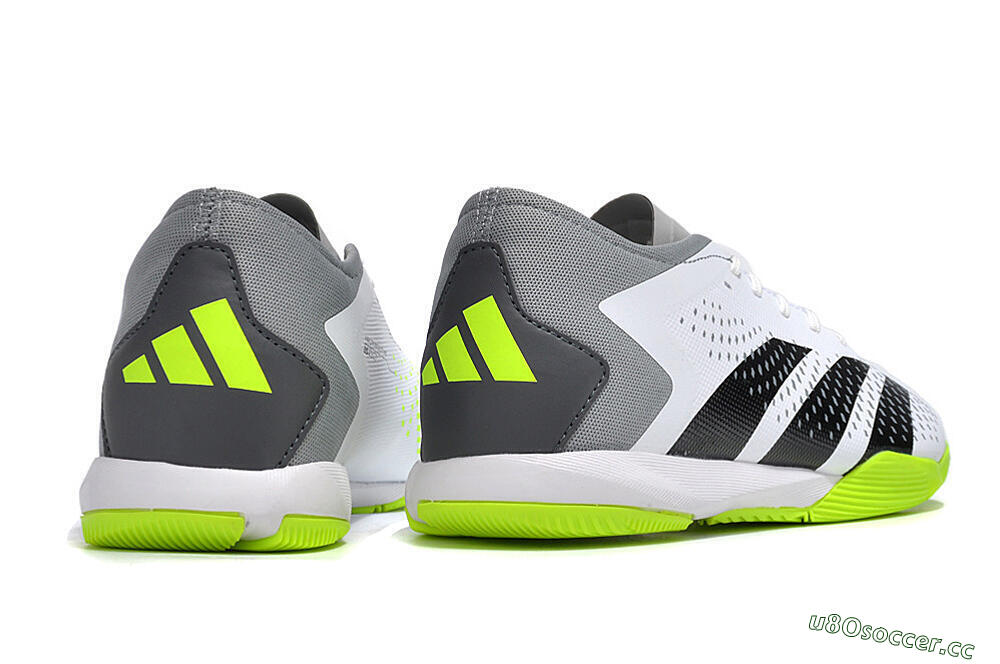 Men's Adidas Predator Accuracy.3 IC Indoor & Futsal Low-Tops Football Shoes - White/Black/Green/Grey 6