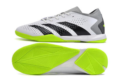 Men's Adidas Predator Accuracy.3 IC Indoor & Futsal Low-Tops Football Shoes - White/Black/Green/Grey