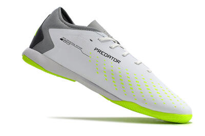 Men's Adidas Predator Accuracy.3 IC Indoor & Futsal Low-Tops Football Shoes - White/Black/Green/Grey