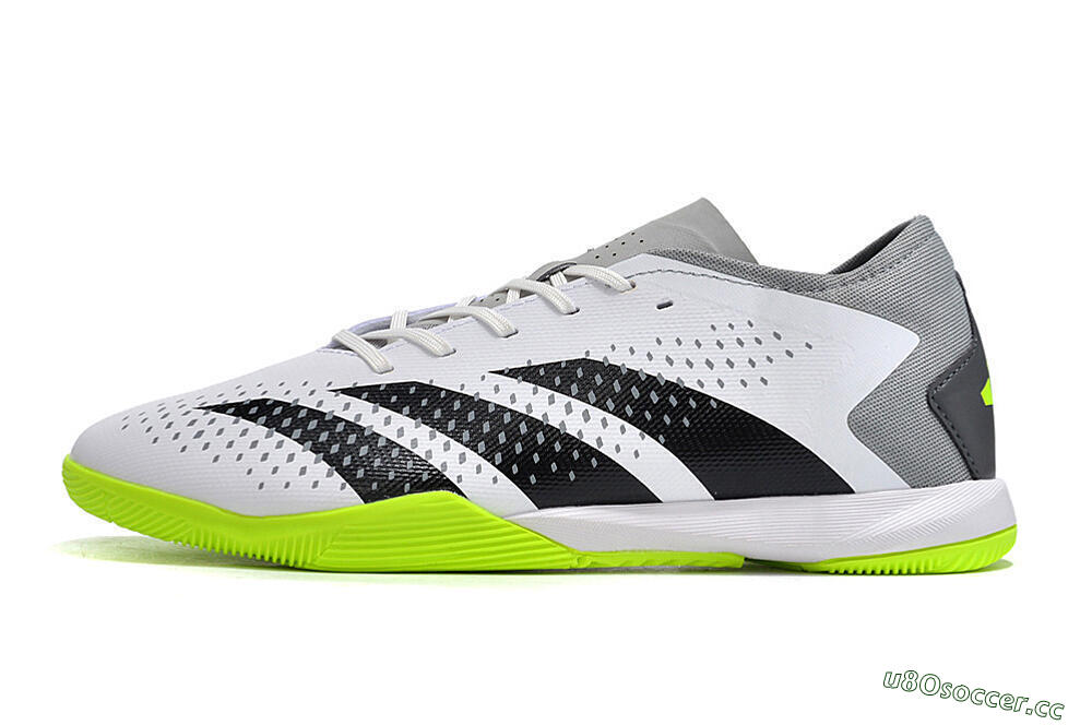 Men's Adidas Predator Accuracy.3 IC Indoor & Futsal Low-Tops Football Shoes - White/Black/Green/Grey 0