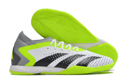 Men's Adidas Predator Accuracy.1 IC Indoor & Futsal High-Tops Football Shoes - White/Black/Green/Grey