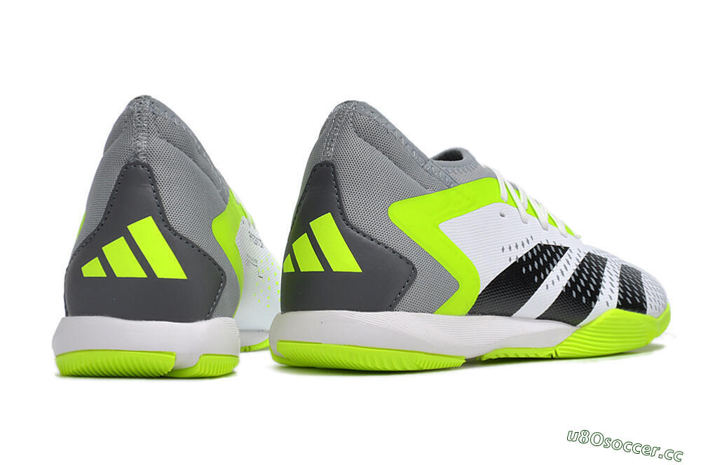 Men's Adidas Predator Accuracy.1 IC Indoor & Futsal High-Tops Football Shoes - White/Black/Green/Grey 6