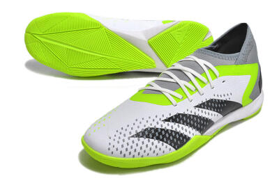 Men's Adidas Predator Accuracy.1 IC Indoor & Futsal High-Tops Football Shoes - White/Black/Green/Grey