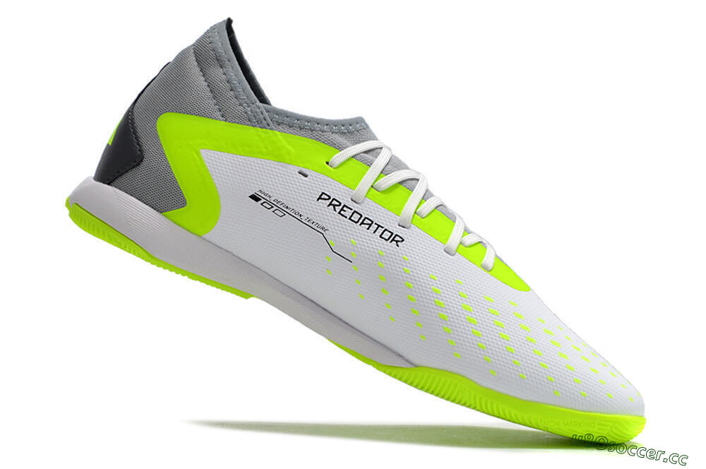 Men's Adidas Predator Accuracy.1 IC Indoor & Futsal High-Tops Football Shoes - White/Black/Green/Grey 4