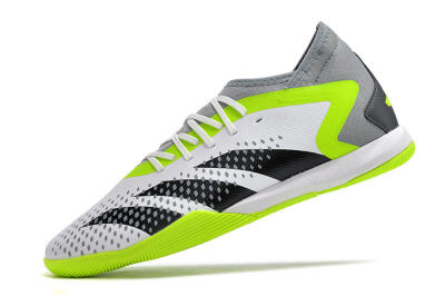 Men's Adidas Predator Accuracy.1 IC Indoor & Futsal High-Tops Football Shoes - White/Black/Green/Grey